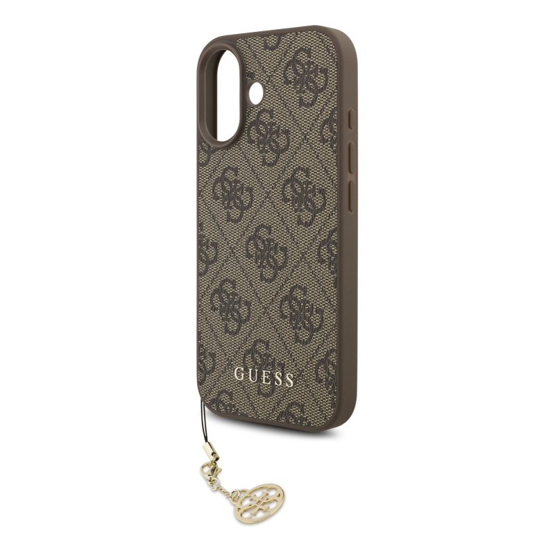 Guess 4G Charm hátlap iPhone 17-hez Tone on Tone barna