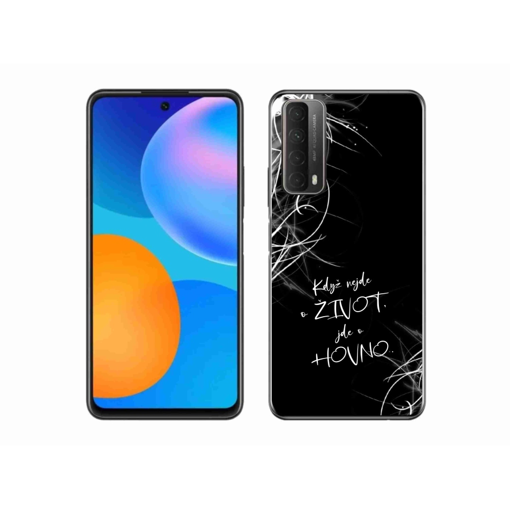 Gél borító mmCase a Huawei P Smart (2021) számára - vicces szöveg 16 fekete háttér