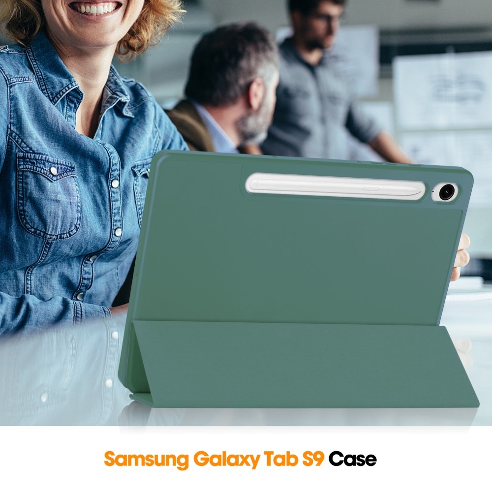 Ügyes záró tok Samsung Galaxy Tab S9 FE/Tab S10 FE - sötétzöld