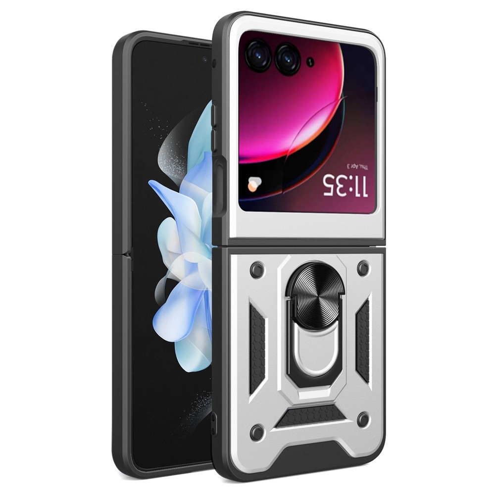 Csúszásálló borítás a Motorola Razr 40 Ultra 5G készülékhez - ezüst színű