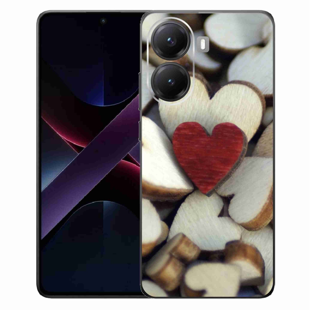 Gél borítás mmCase a Xiaomi Poco X7 Pro 5G számára - gravírozott piros szív