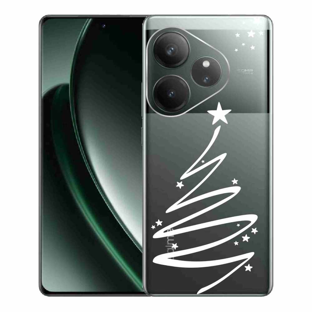 Gél borítás mmCase a Realme GT 6 5G/GT 6T 5G számára - fehér fa átlátszó háttéren