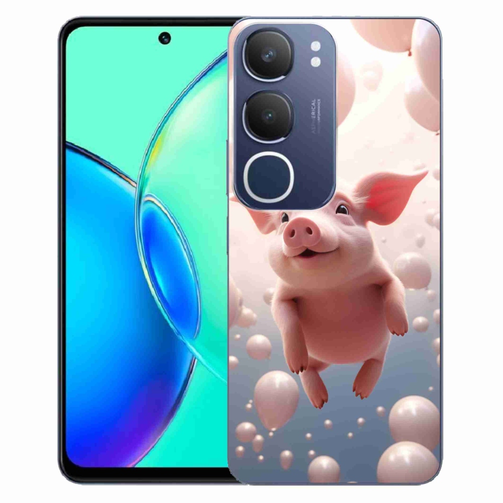 Gél borító mmCase a Vivo Y19s készülékhez - malac lufikkal