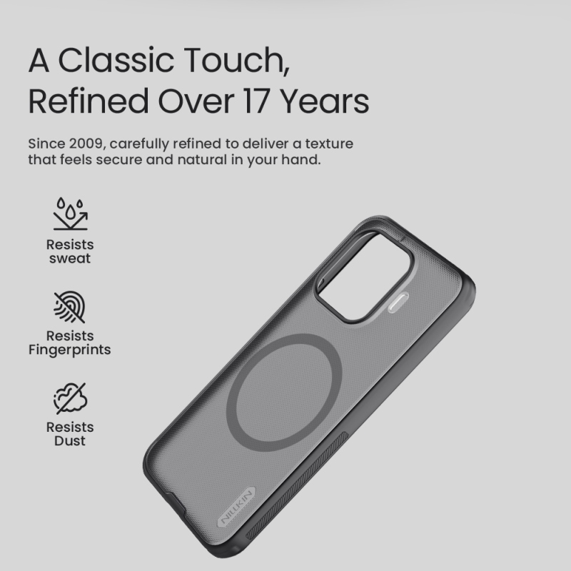 Nillkin Super Frosted PRO mágneses hátlap a Xiaomi 17T Pro-hoz, átlátszó fekete