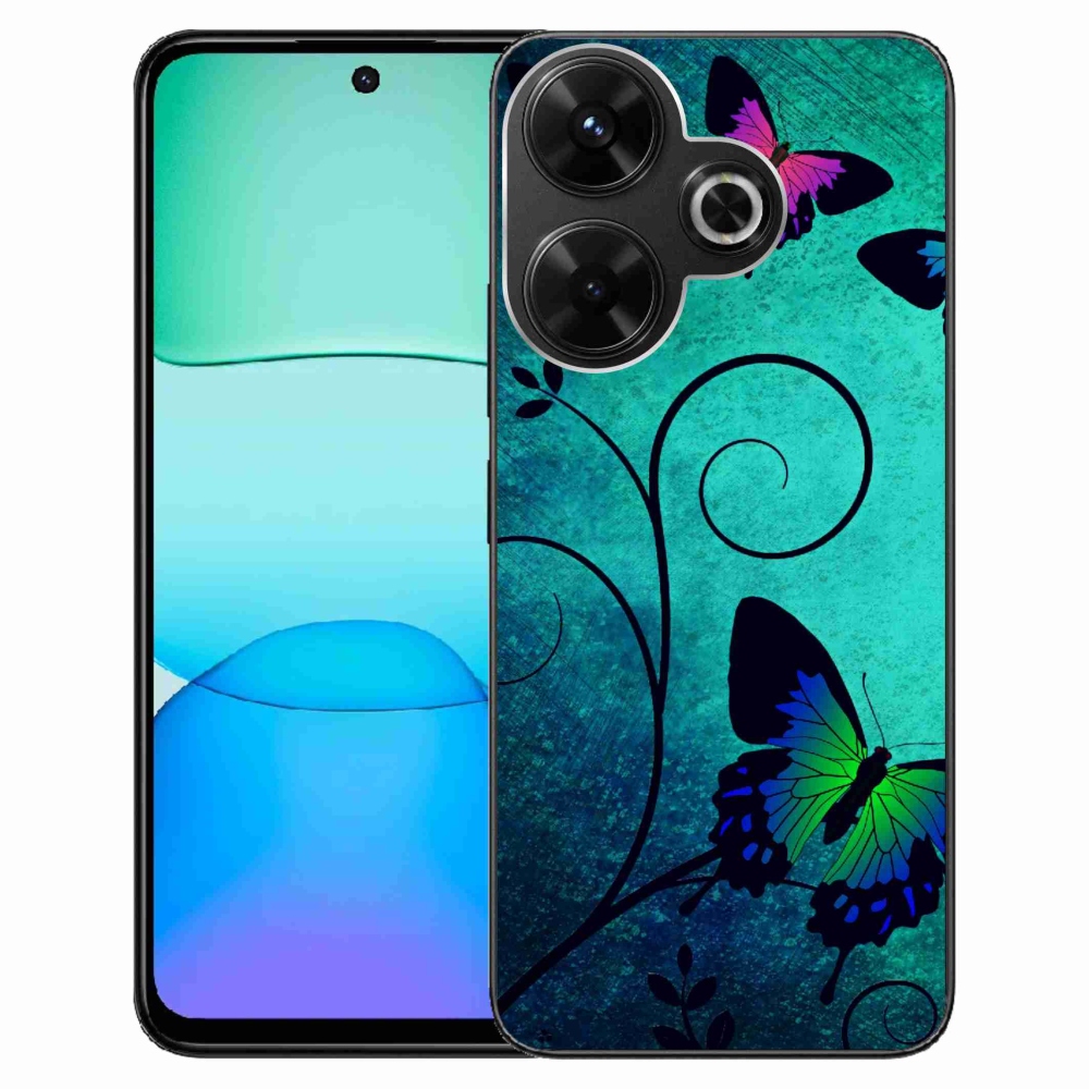 Gél borítás mmCase a Xiaomi Redmi 13 4G/Poco M6 4G - színes pillangókhoz