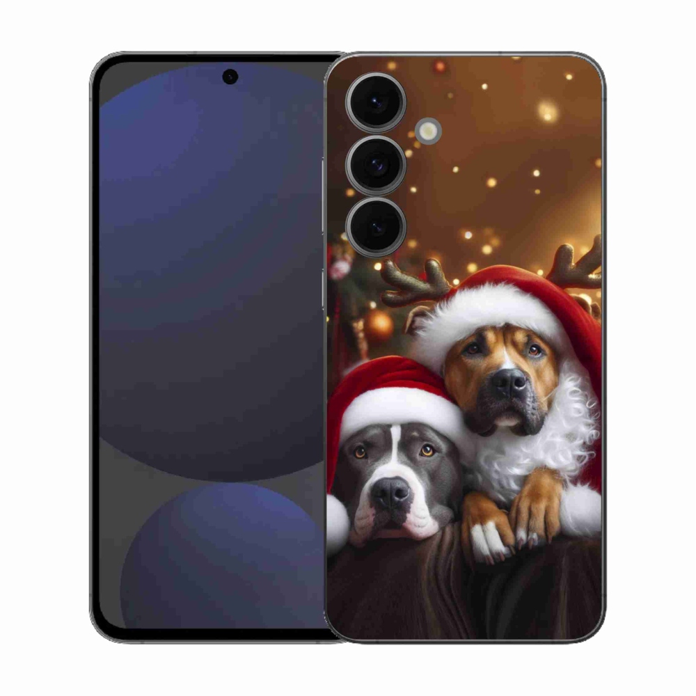 Gél borítás mmCase Samsung Galaxy S25 FE - Karácsonyi kutyák