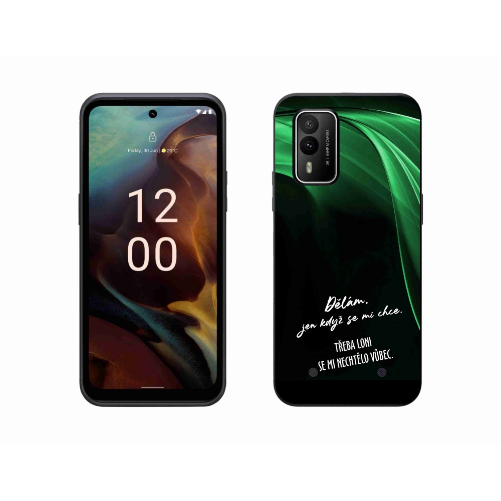 Zselés borító mmCase a Nokia XR21 készülékhez - vicces szöveg 12 fekete háttér