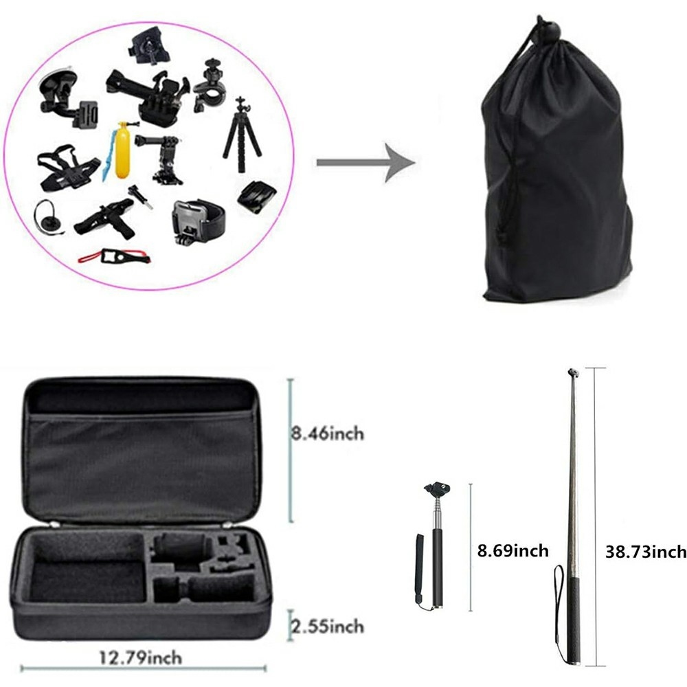 Univerzális 71 az 1-ben tartozékkészlet GoPro, DJI és Insta360 akciókamerákhoz