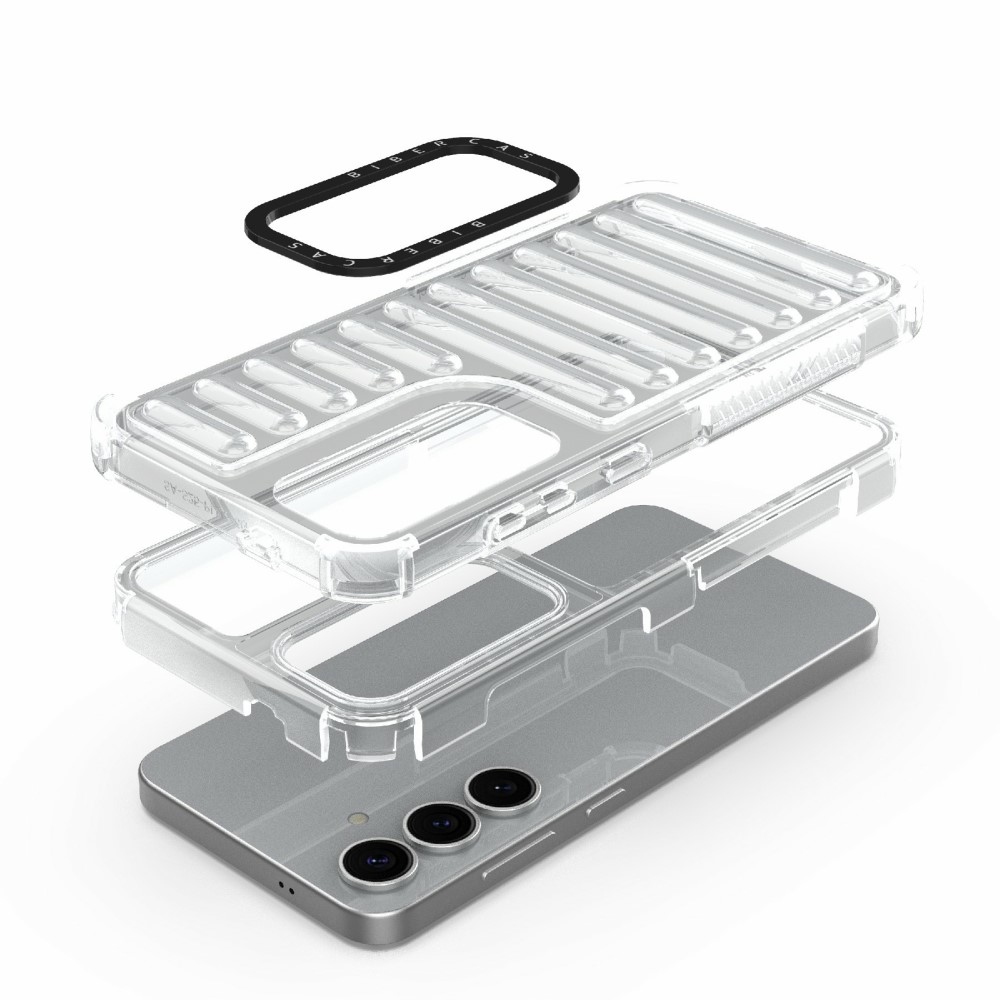 Csíkos tartós borító Samsung Galaxy S25+ készülékhez - átlátszó