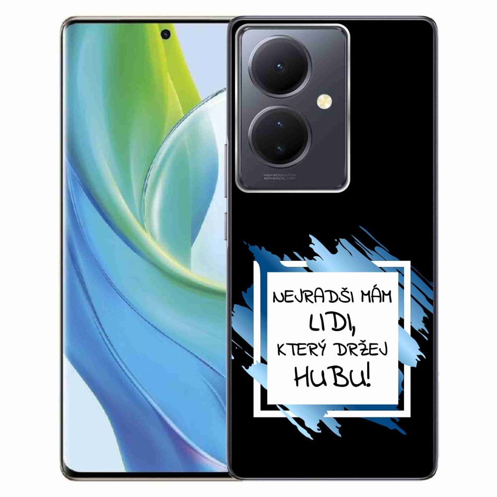 Gél borító mmCase a Vivo V29 Lite 5G-hez - vicces szöveg 7 fehér és fekete háttérrel