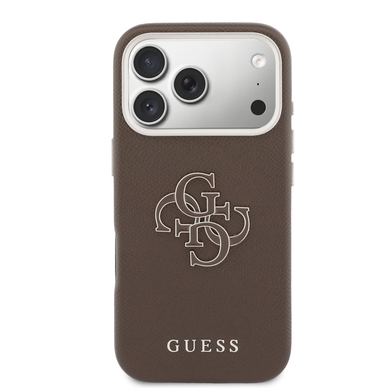 Guess PU gyanta logós hátlap iPhone 17 Pro barna színű borítóhoz