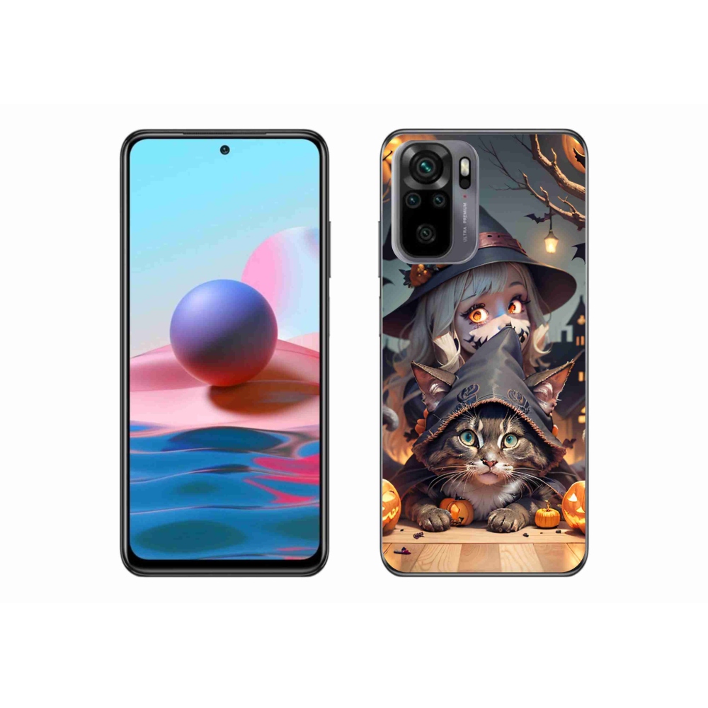 Gél borítás mmCase a Xiaomi Redmi Note 10 4G-hez - boszorkány macskával