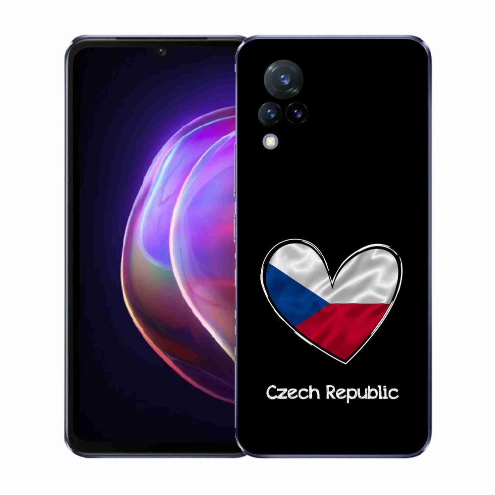 Gél borító mmCase a Vivo V21 4G/5G - szív zászló fekete háttérrel