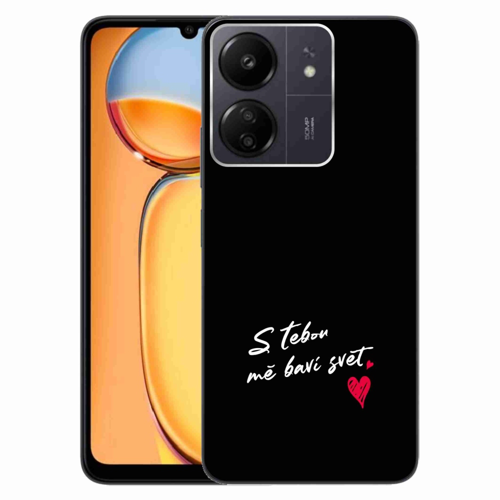 Gél borító mmCase a Xiaomi Poco C65/Redmi 13C-hez - szerelmes szöveg 1 fekete háttér