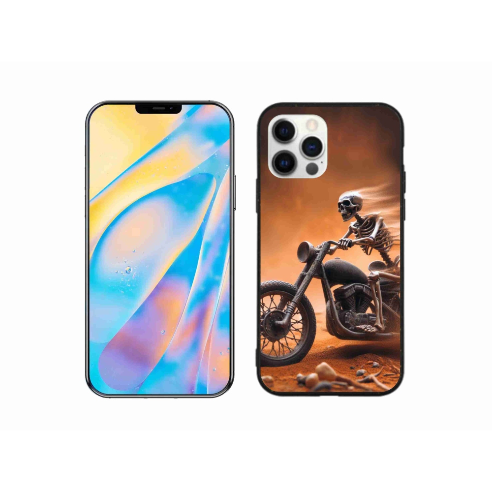 Gél borítás mmCase iPhone 12 Pro készülékhez - csontváz egy motorkerékpáron