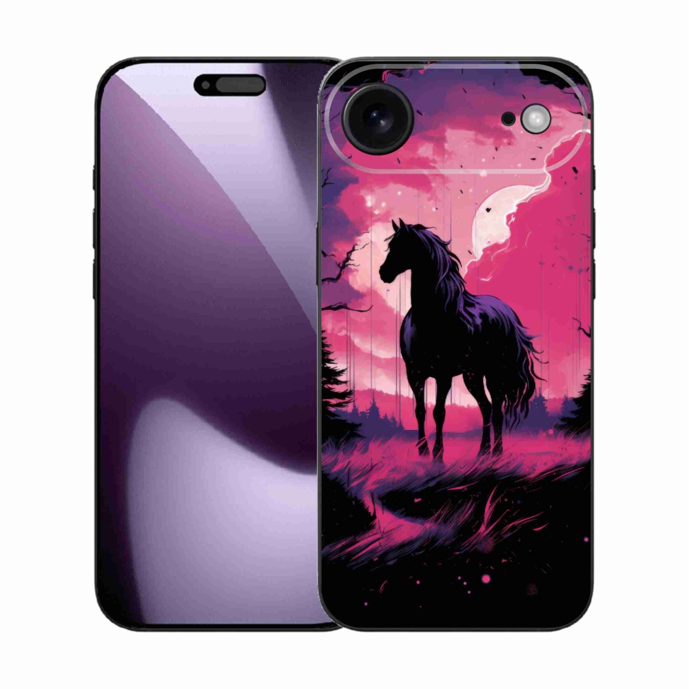 Gél borítás mmCase iPhone 17 Air készülékhez - fekete rajzfilm ló 1