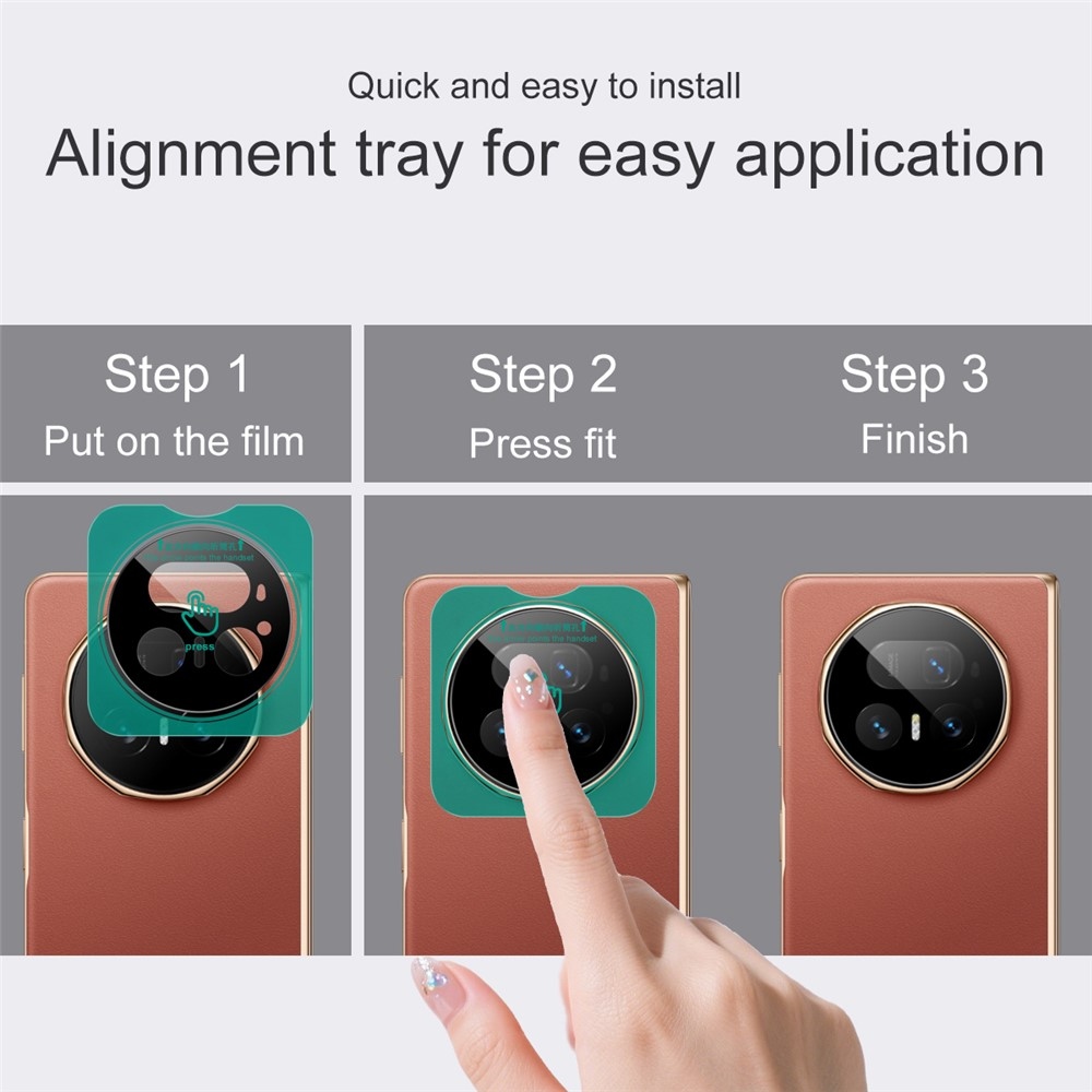 IMK kamera lencse üveg Honor Magic V5 fényképezőgéphez, applikációs kerettel - fekete