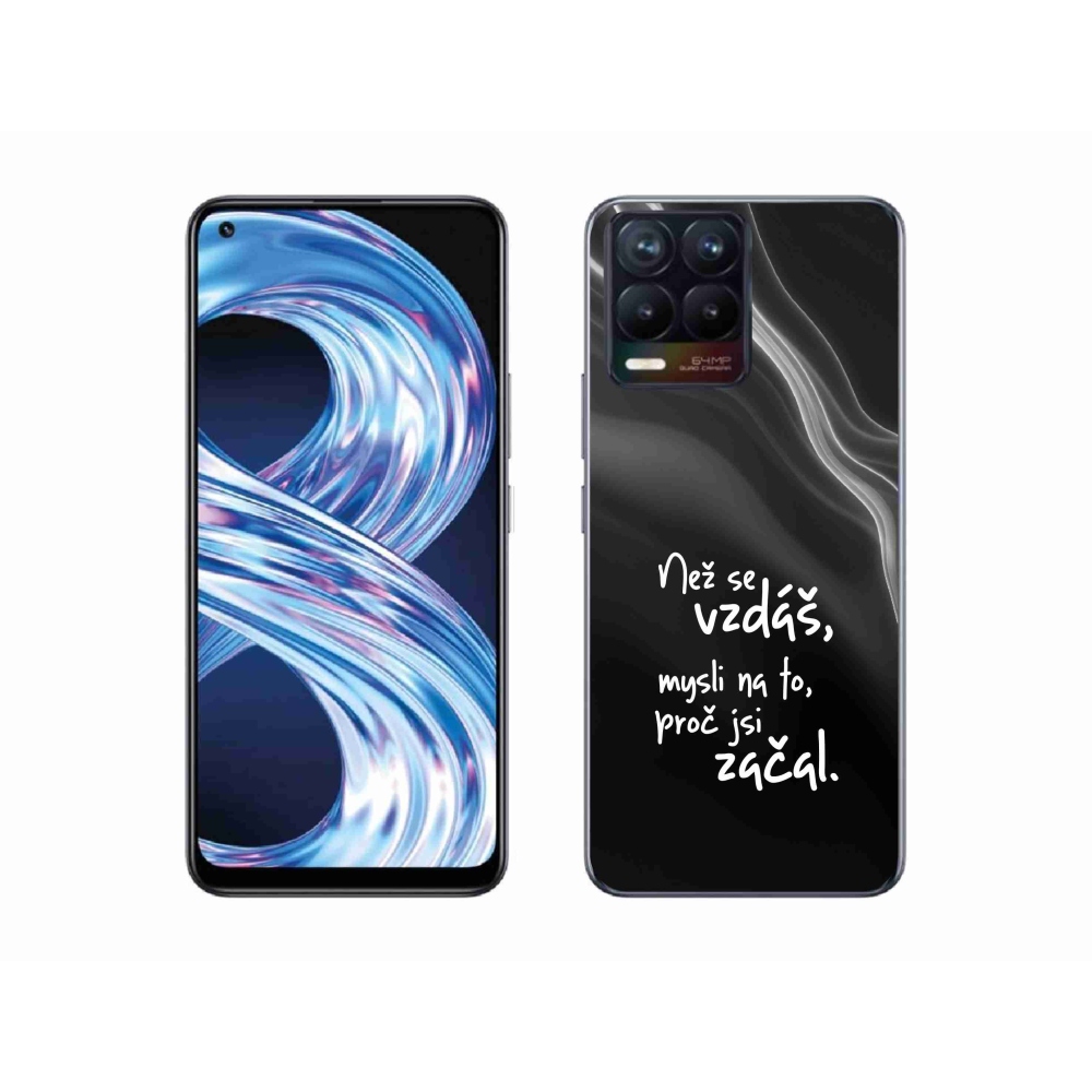 Gél borítás mmCase a Realme 8 Pro - Idézet 2 fekete háttérrel