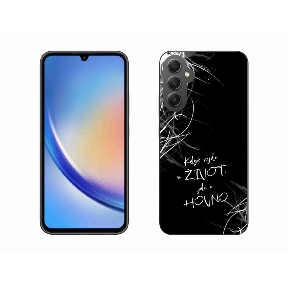 Gél borító mmCase Samsung Galaxy A34 5G - vicces szöveg 16 fekete háttér