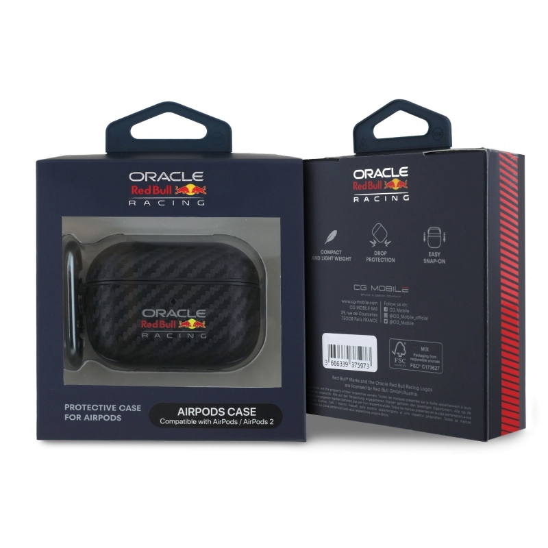 Red Bull PU karbon tok AirPods Pro 2 fekete színű készülékhez