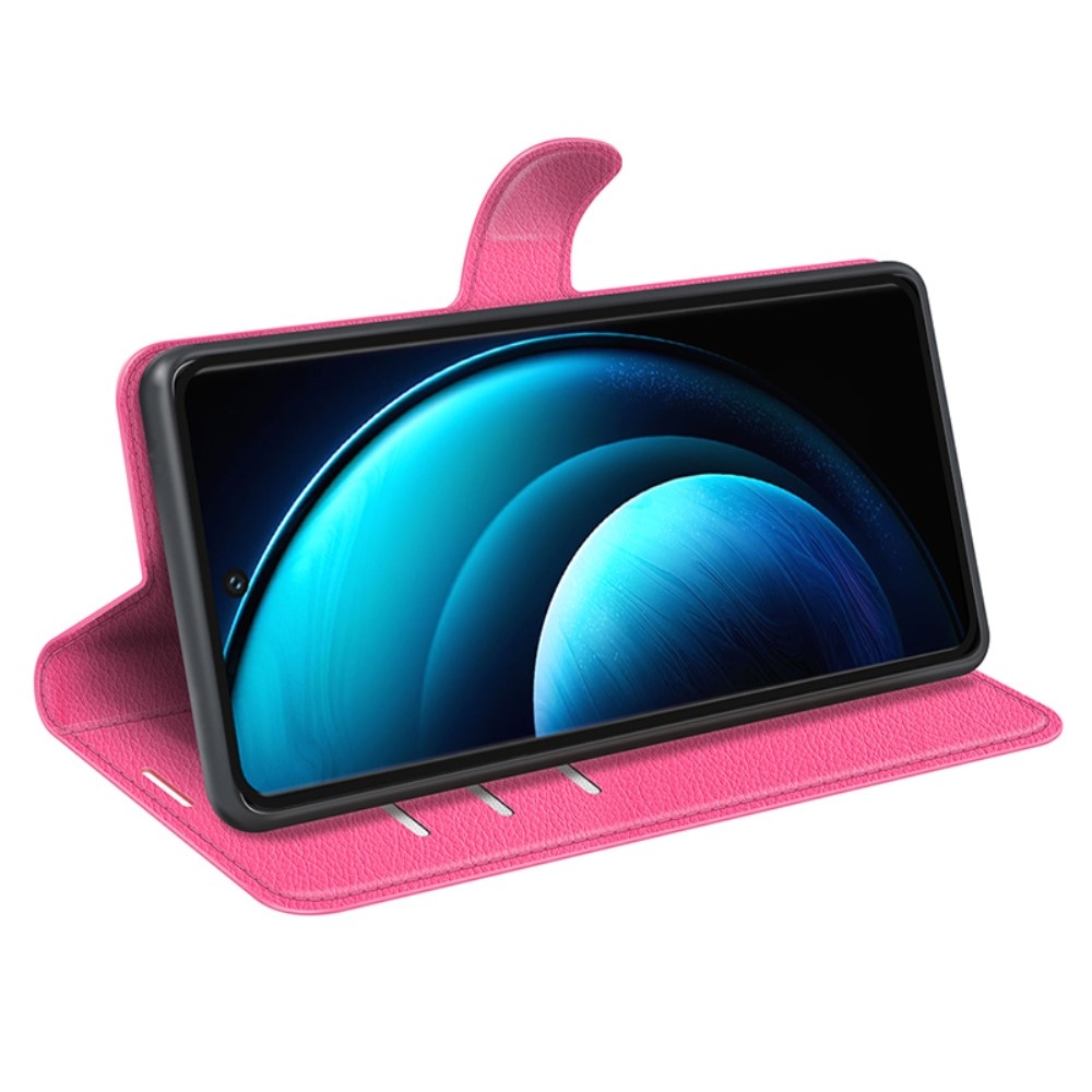 Litchi könyv tok a Vivo X100 Pro 5G-hez - rózsaszínű