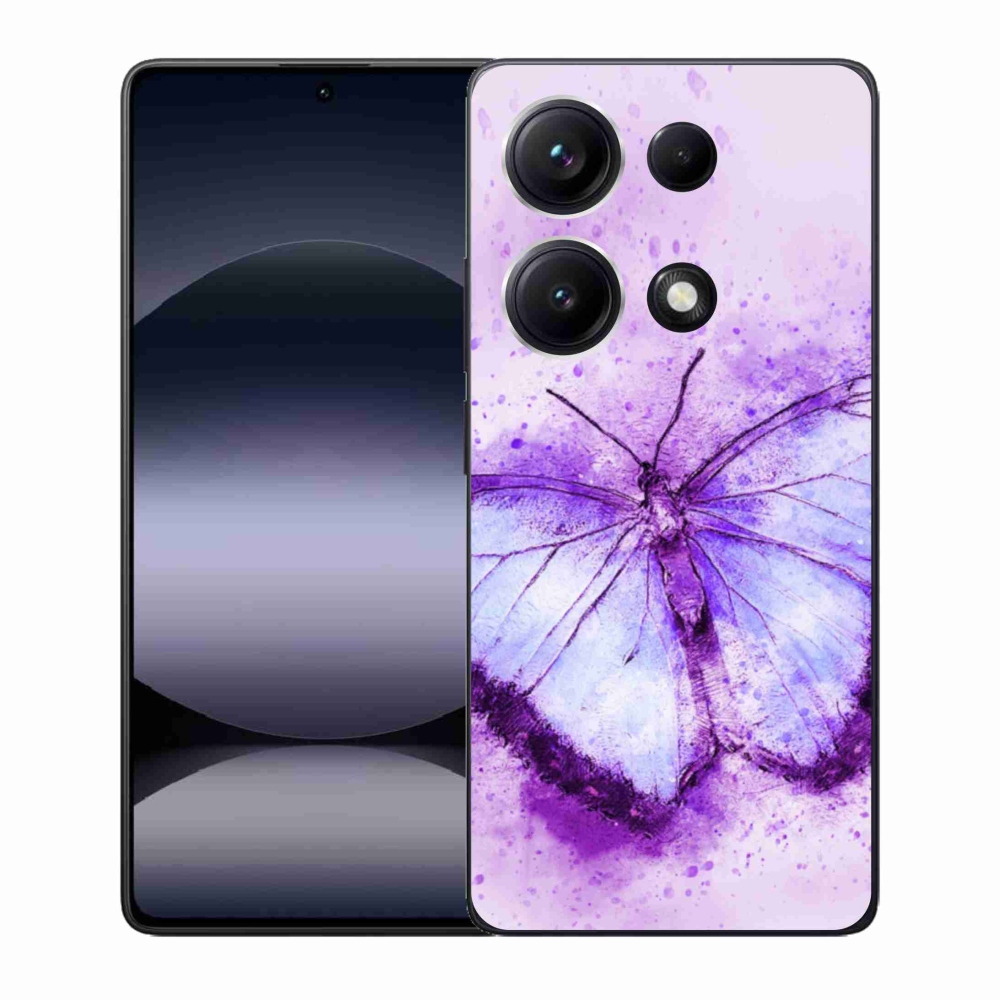 Gél borítás mmCase a Xiaomi Redmi Note 14S-hez - lila pillangó