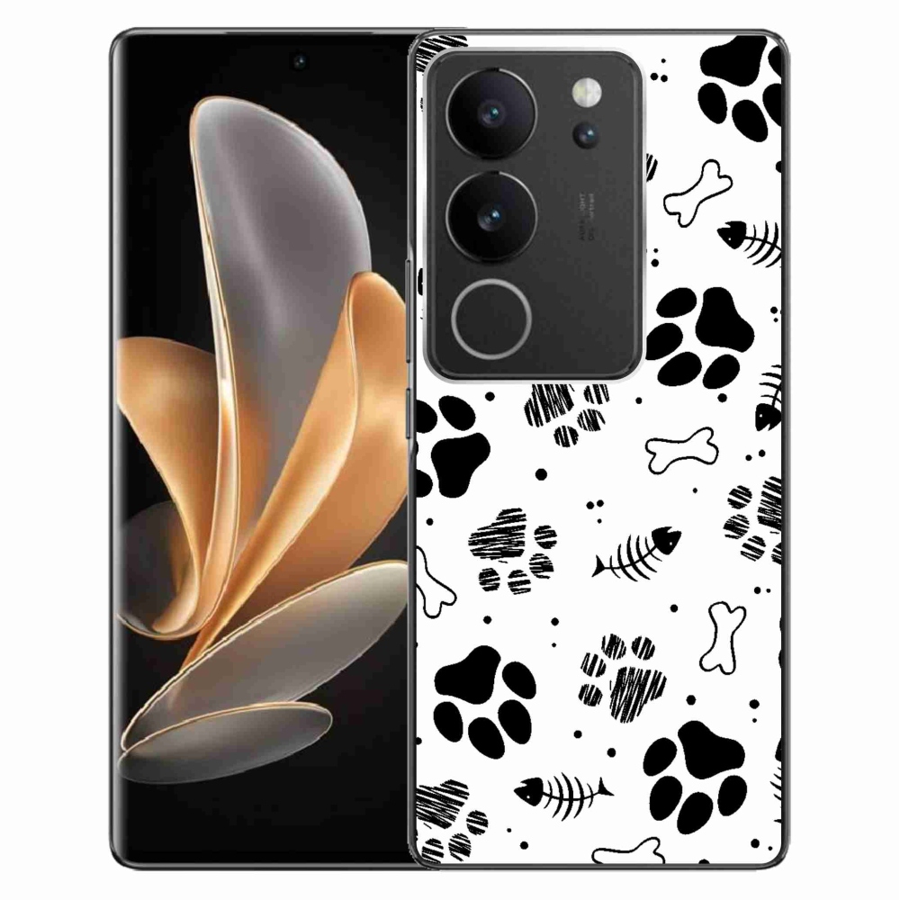 Zselés borítás mmCase a Vivo V29 5G-hez - kutyamancsok 1