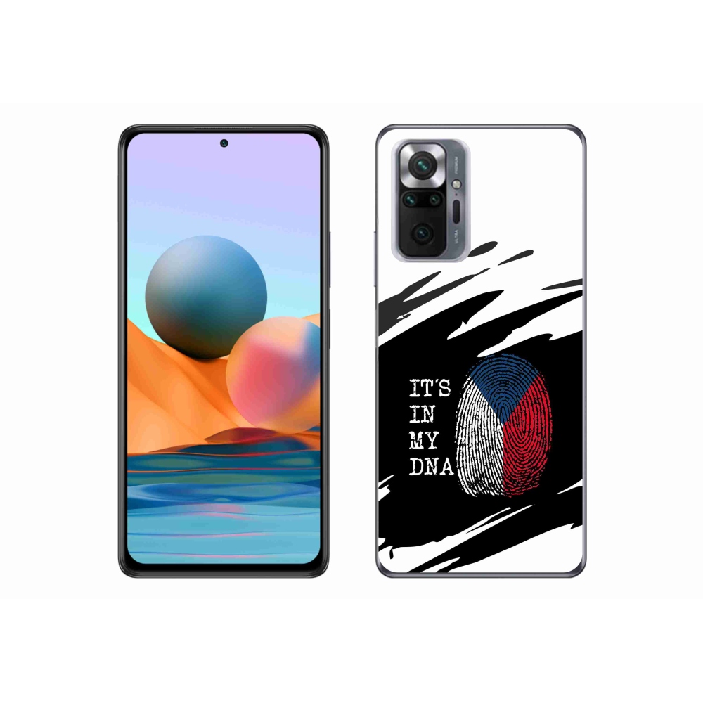 Gél borító mmCase a Xiaomi Redmi Note 10 Pro - zászló ujjlenyomat fekete és fehér háttérrel