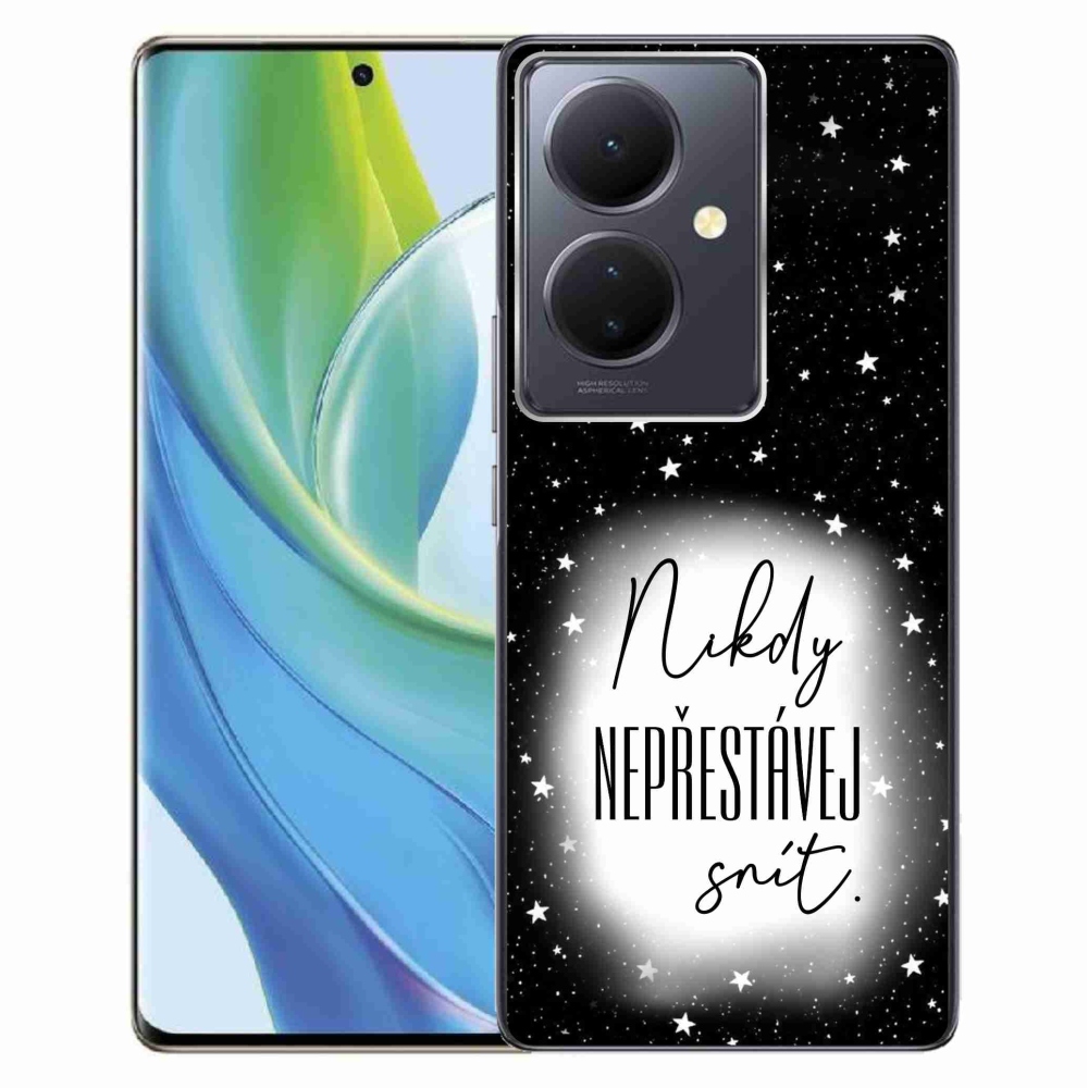 Gél borítás mmCase a Vivo V29 Lite 5G készülékhez - Idézet 1 fehér és fekete háttérrel