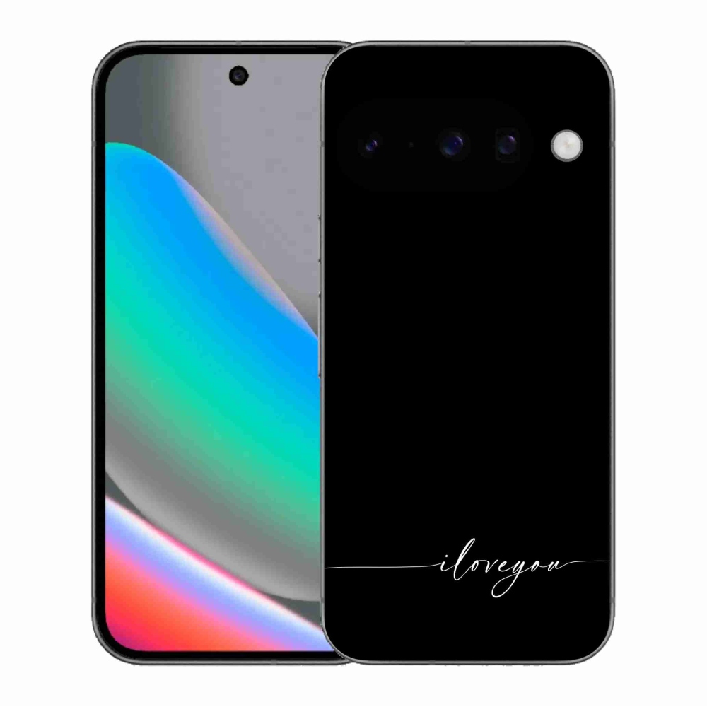 Gél borítás mmCase a Google Pixel 10 számára - Szeretlek fekete háttérrel