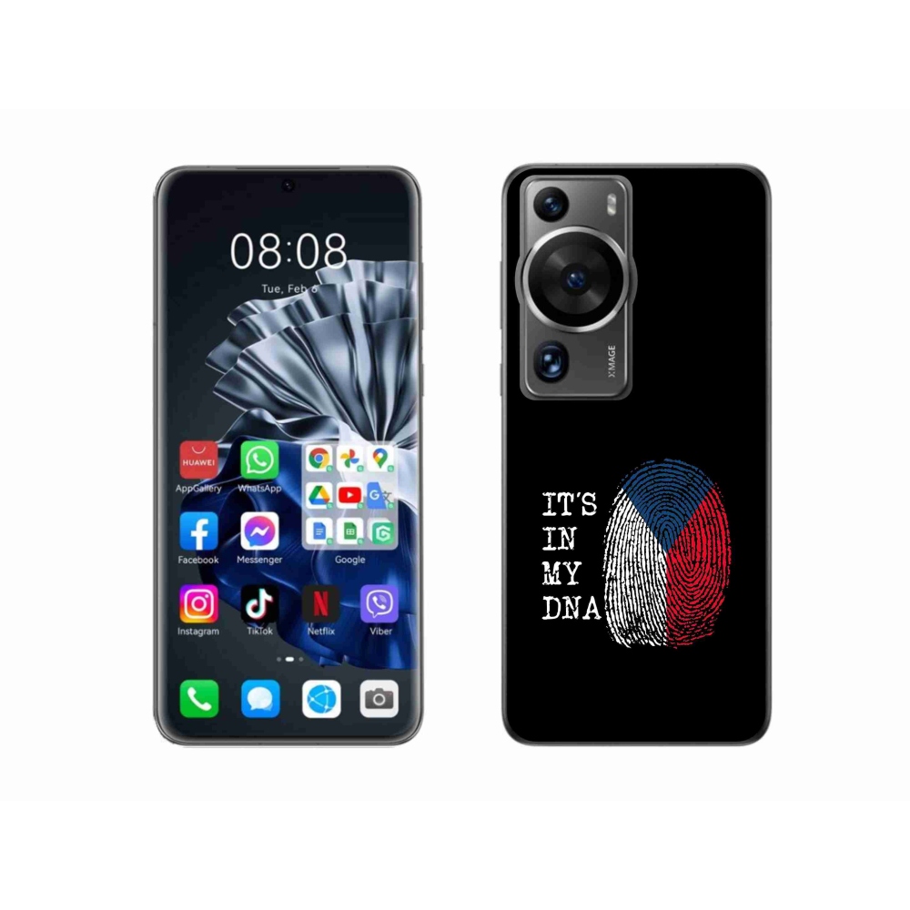 Gél borítás mmCase a Huawei P60 Pro - zászlós ujjlenyomat fekete háttérrel