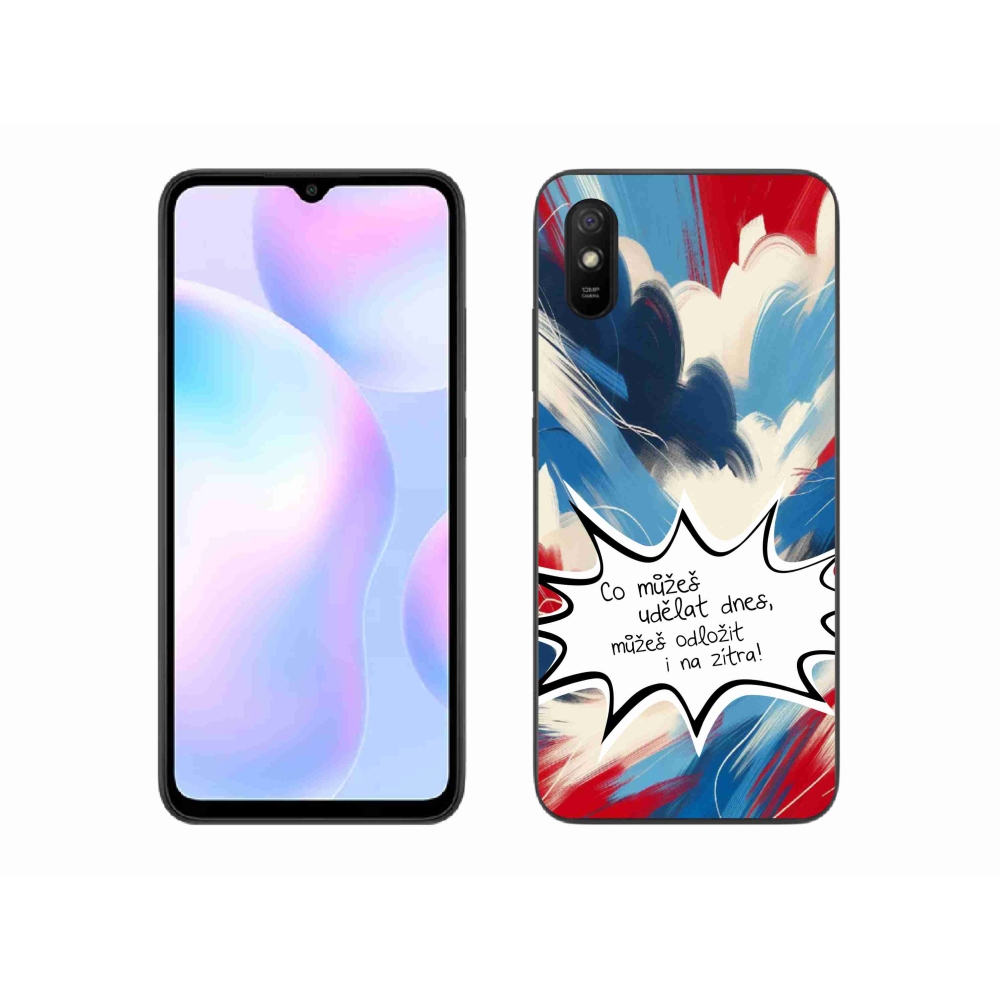 Gél borító mmCase a Xiaomi Redmi 9A - vicces szöveg 9 fehér háttérrel
