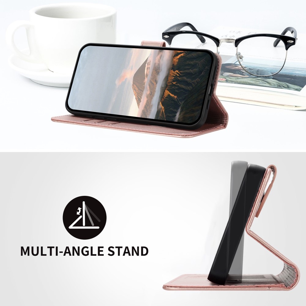 Háromszögek könyv tok a Vivo V50 Lite 4G/5G-hez - rózsa arany