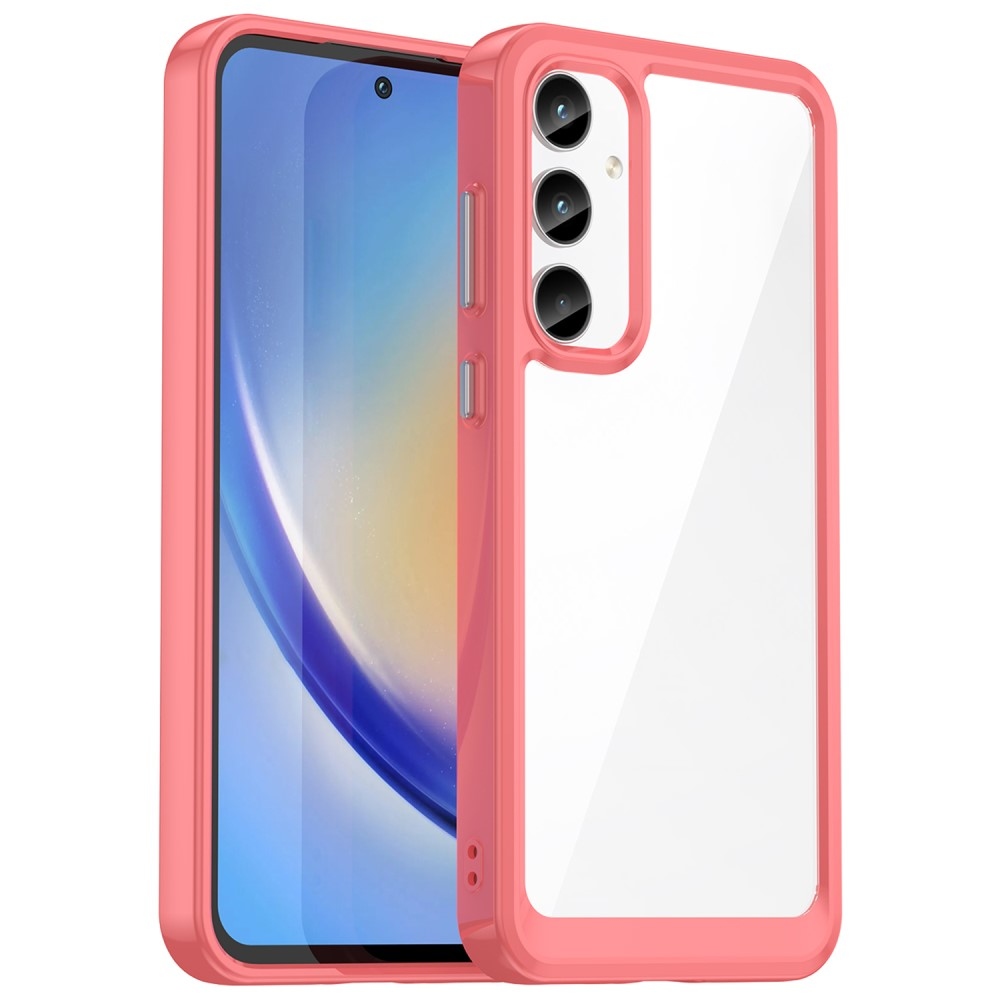 Gél tok kemény hátlappal Samsung Galaxy A35 5G készülékhez - piros