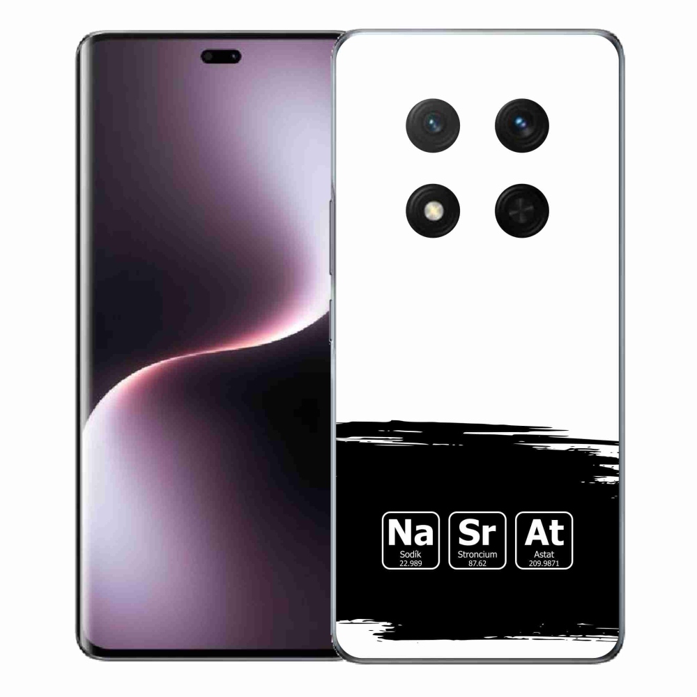 Gél borítás mmCase a Honor Magic 7 Lite 5G-n - kémiai elemek fekete és fehér háttérrel