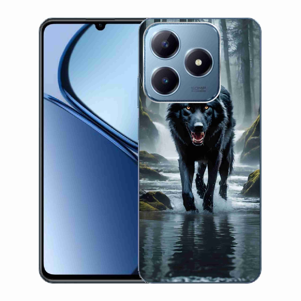 Gél borítás mmCase a Realme C63 készülékhez - fekete farkas