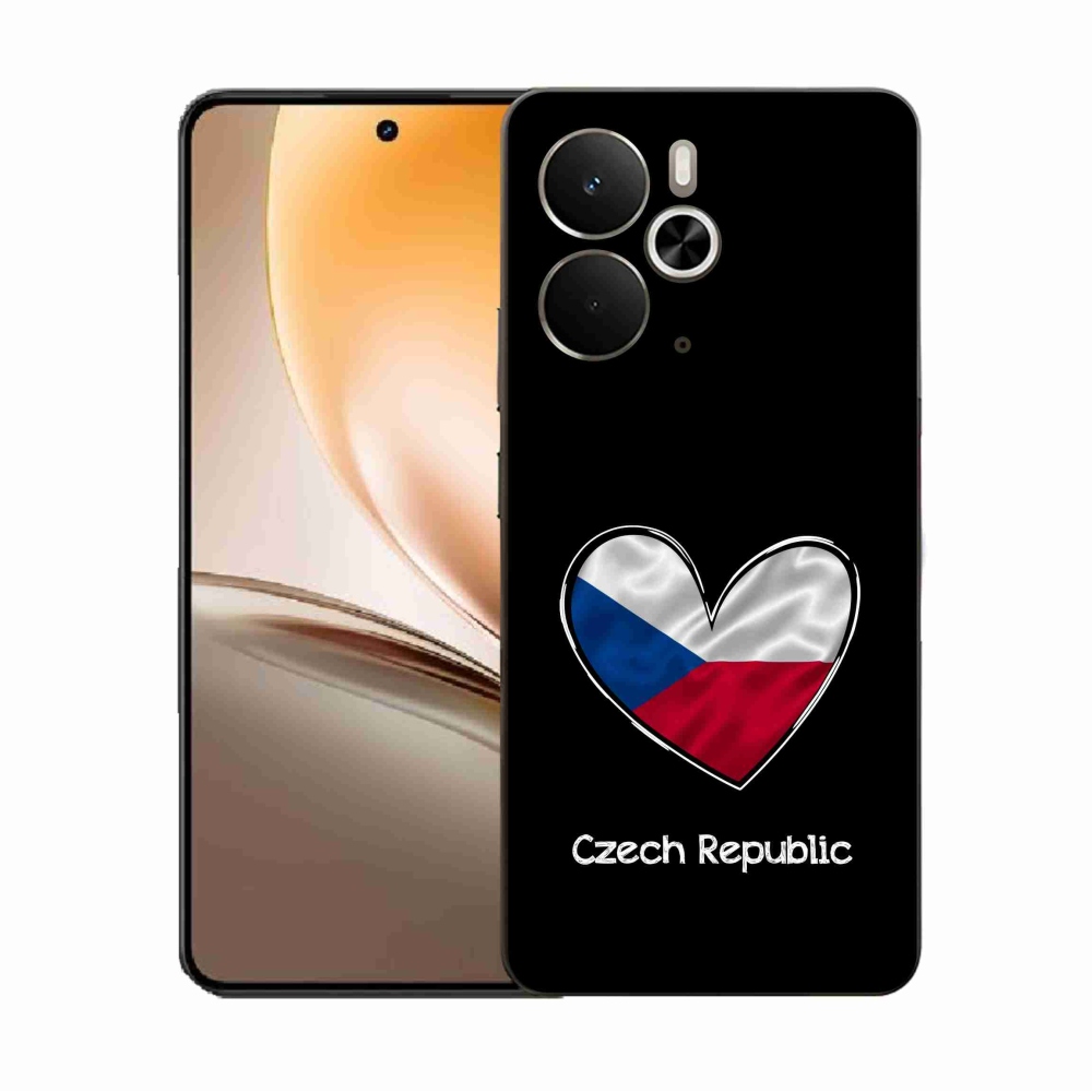 Gél borító mmCase a Realme 14 5G/14T 5G-n - zászló szív fekete háttérrel