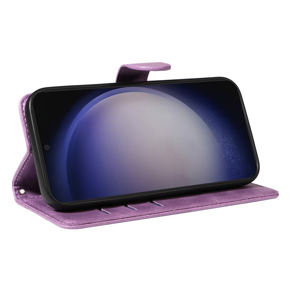 Póló alakú könyvtáska Samsung Galaxy S24+/S25+ készülékhez - világos lila