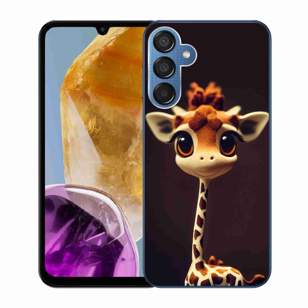Zselés borítás mmCase Samsung Galaxy M15 5G - kis zsiráfhoz