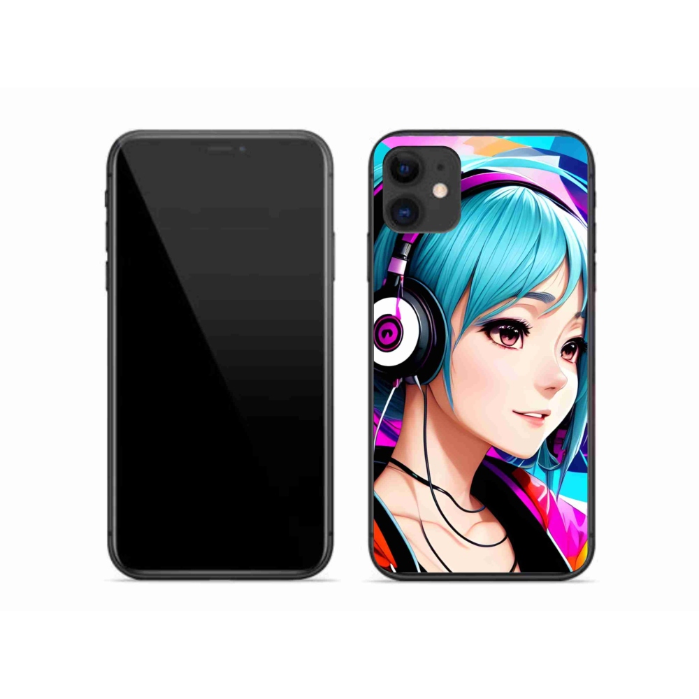 Zselés borítás mmCase iPhone 11 készülékhez - lány fejhallgatóval