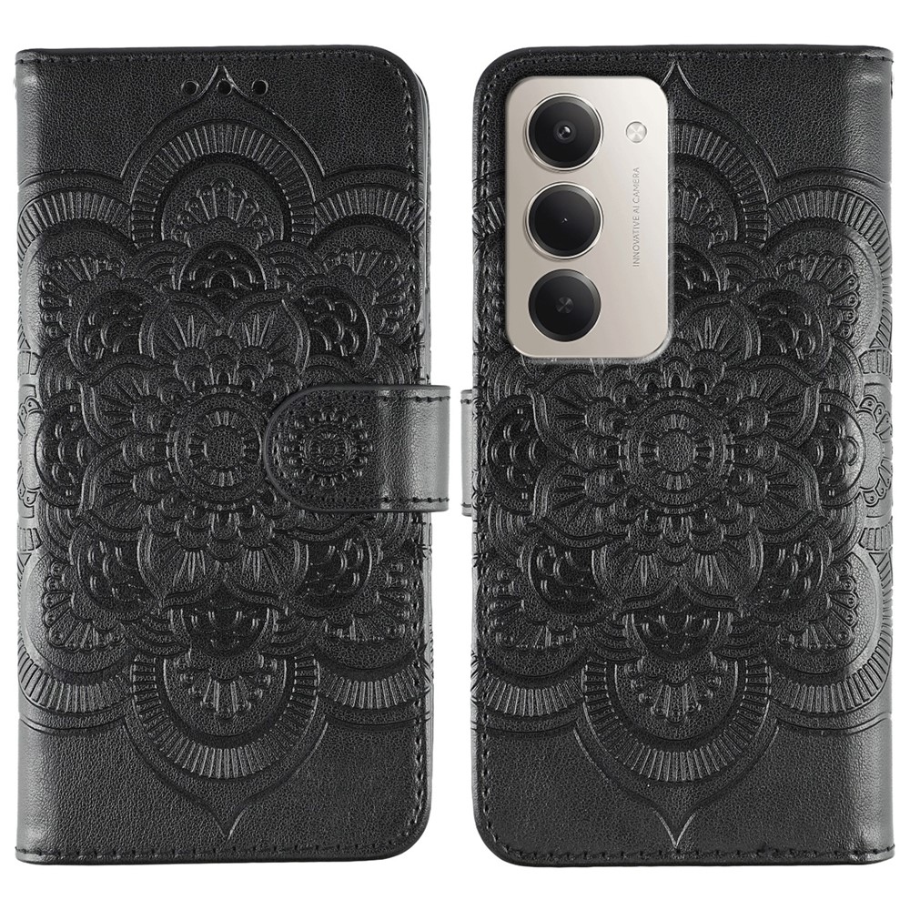 Mandala könyv tok a Xiaomi Redmi 15 5G-hez - fekete