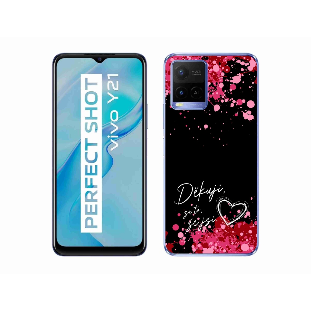 Gél borító mmCase a Vivo Y21/Y21s/Y33s készülékhez - love text 2 fekete háttér