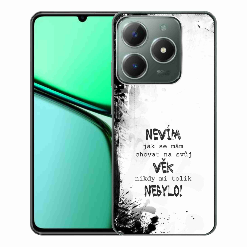 Gél borító mmCase a Realme C61 készülékhez - vicces szöveg 14 fehér háttér