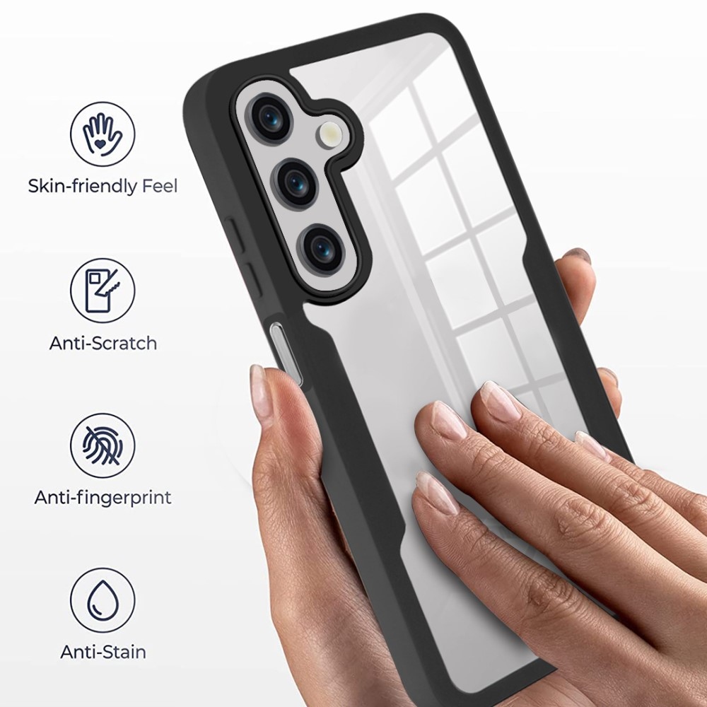 Akril zselés tok a Samsung Galaxy A26 5G képernyővédő keretével - fekete