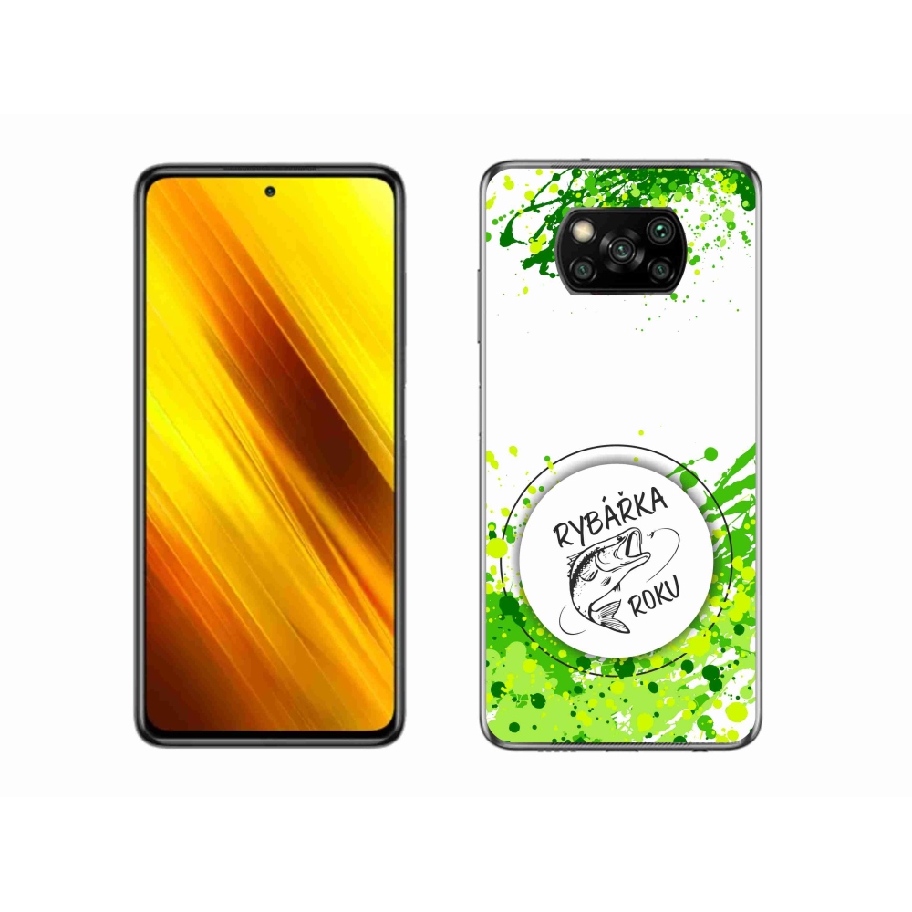 Gél borítás mmCase a Xiaomi Poco X3 Pro számára - az év horgásza fehér háttérrel