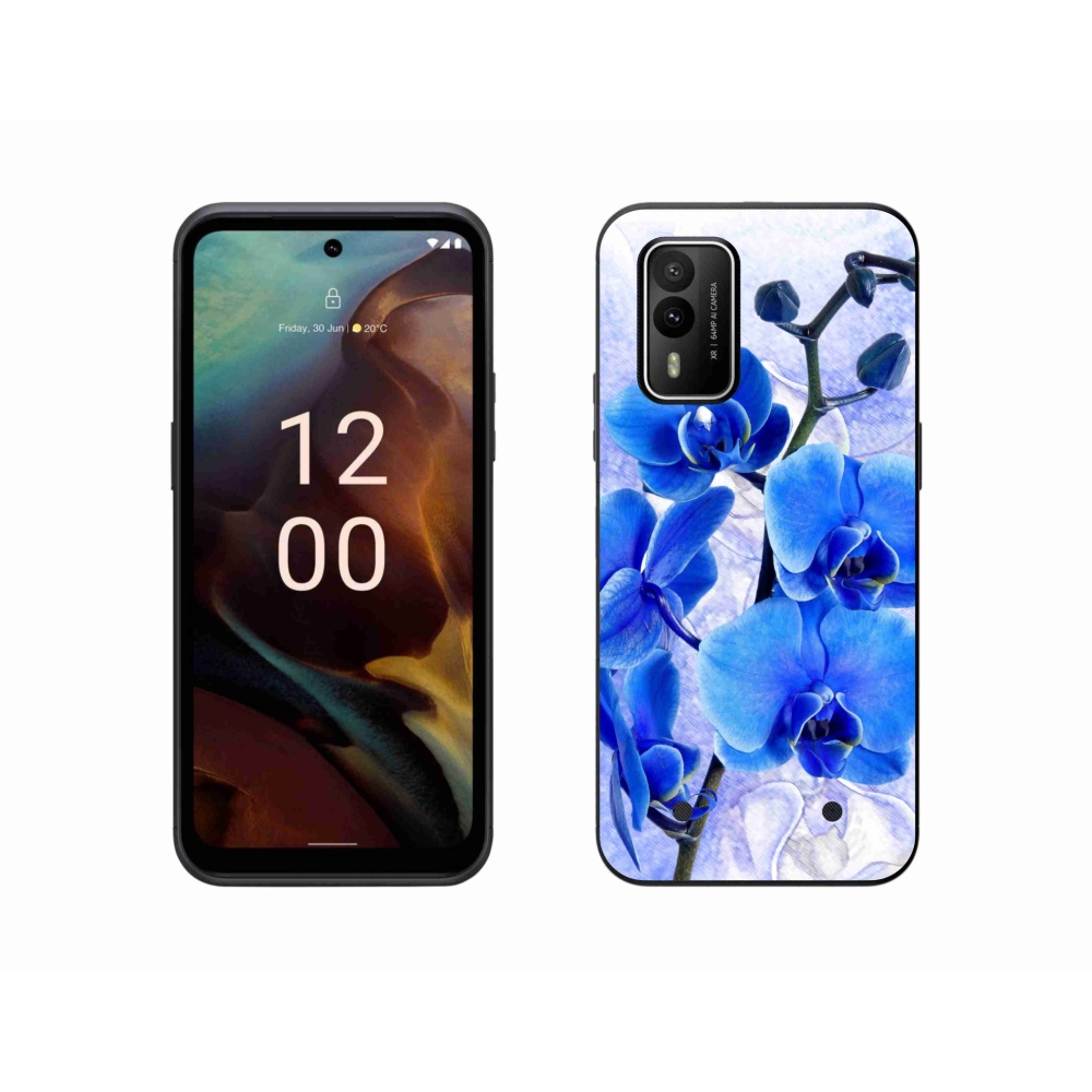 Zselés borítás mmCase a Nokia XR21 készülékhez - kék virágok