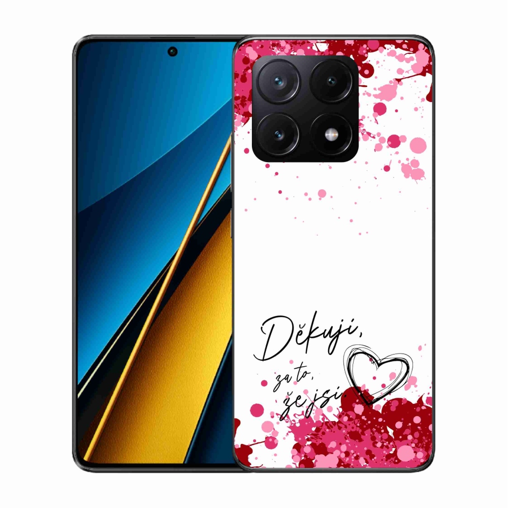 Gél borító mmCase a Xiaomi Poco X6 Pro 5G-hez - szerelmes szöveg 2 fehér háttér