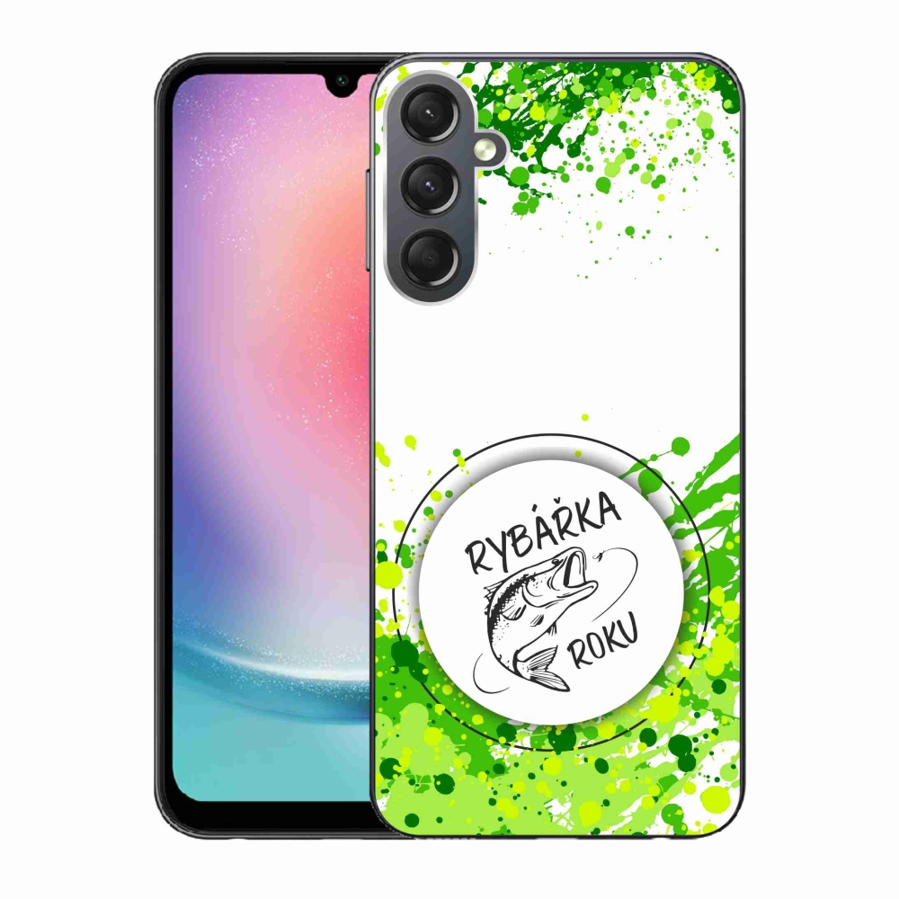 Zselés borító mmCase Samsung Galaxy A24 készülékhez - Az év horgásza fehér háttérrel