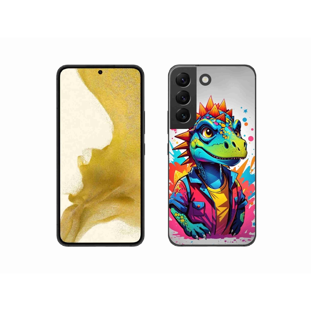 Zselés borítás mmCase Samsung Galaxy S22 5G - színes dinoszauruszhoz