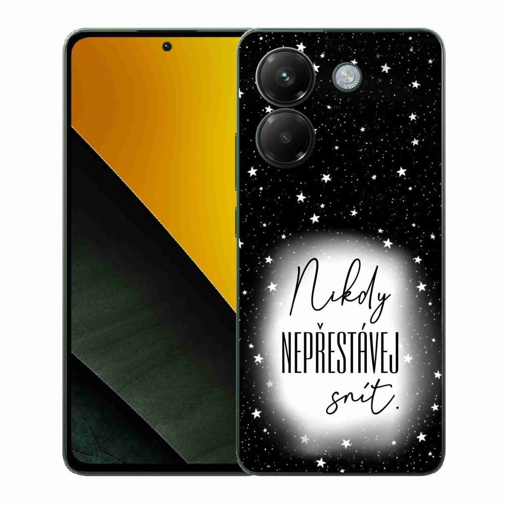 Gél borítás mmCase a Xiaomi Poco M7 Pro 5G-hez - idézet 1 fehér és fekete háttérrel